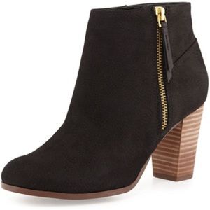 Cole Haan Black Pebbled Leather Booties 10.5